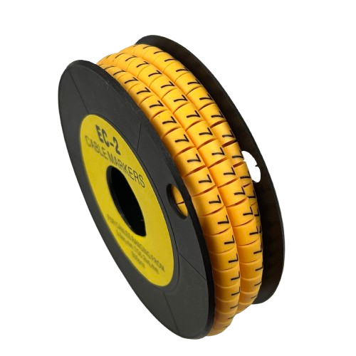 Grippes (7) Cable Marker 3.6mm to 5.2mm Color Yellow 1roll 500pcs) EC-2Y