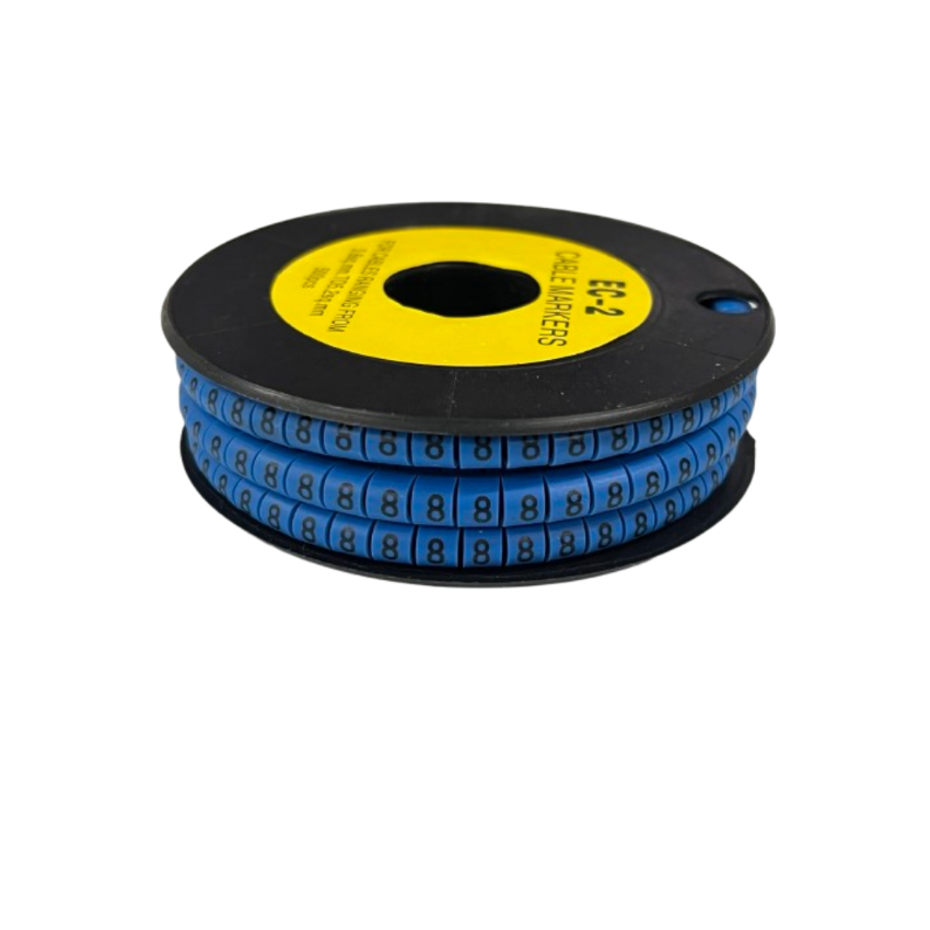 Grippes (8) Cable Marker 3.6mm to 5.2mm Color Blue 1roll 500pcs EC-2B Wire Tagging