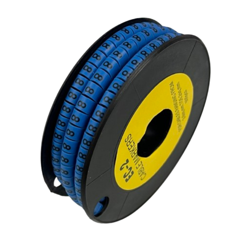 Grippes (8) Cable Marker 3.6mm to 5.2mm Color Blue 1roll 500pcs EC-2B Wire Tagging