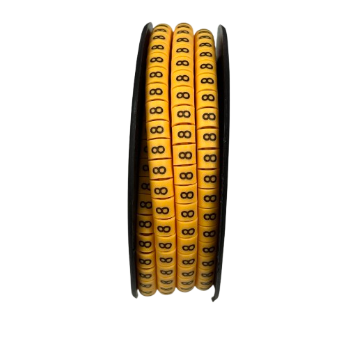 Grippes (8) Cable Marker 3.6mm to 5.2mm Color Yellow 1roll 500pcs) EC-2Y