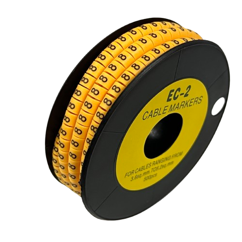 Grippes (8) Cable Marker 3.6mm to 5.2mm Color Yellow 1roll 500pcs) EC-2Y