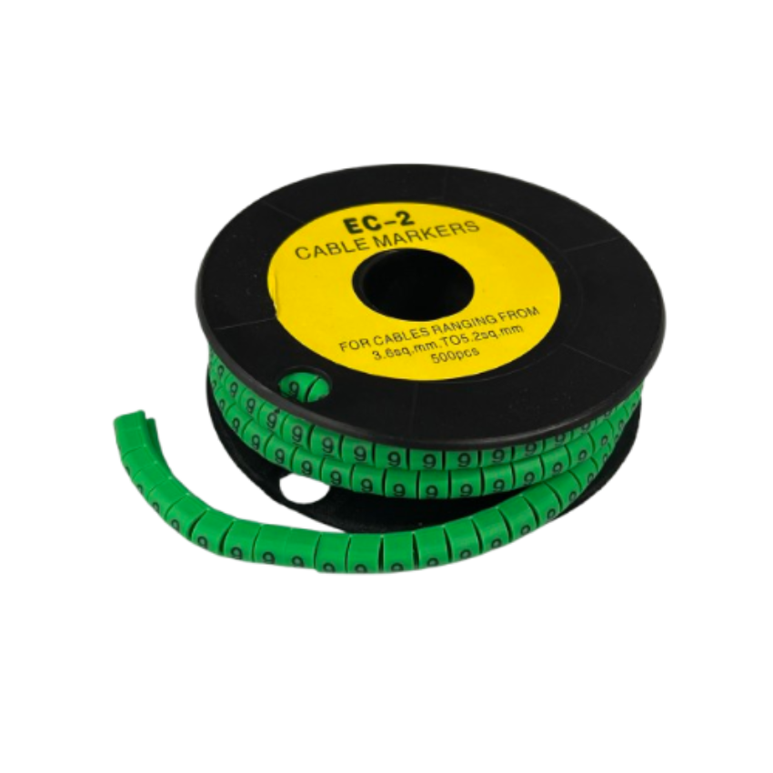 Grippes (9) Cable Marker 3.6mm to 5.2mm 500pcs EC-2G Wire Tagging