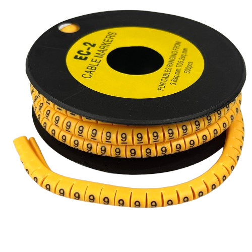 Grippes (9) Cable Marker 3.6mm to 5.2mm Color Yellow 1roll 500pcs) EC-2Y