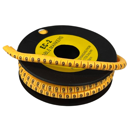 Grippes (9) Cable Marker 3.6mm to 5.2mm Color Yellow 1roll 500pcs) EC-2Y