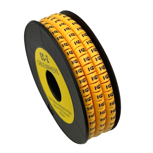 Grippes (9) Cable Marker 3.6mm to 5.2mm Color Yellow 1roll 500pcs) EC-2Y