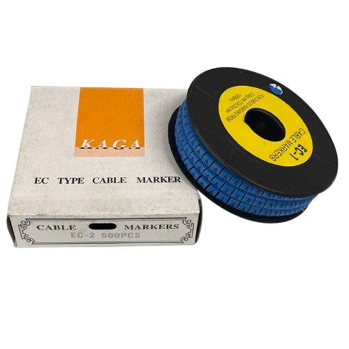 Grippes (A) Cable Marker 3.6mm to 5.2mm Color Blue 1roll 500pcs EC-2B