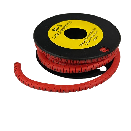 Grippes (A) Cable Marker 3.6mm to 5.2mm 500pcs per Roll Red