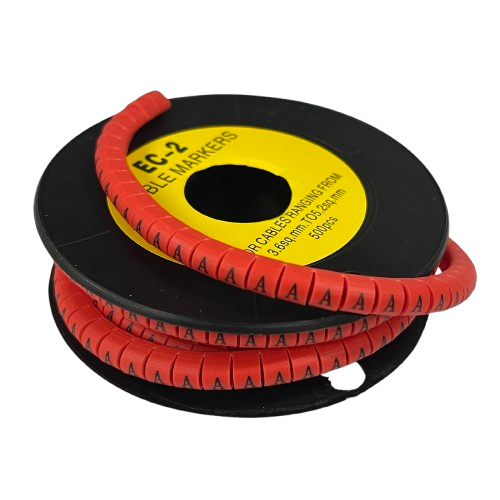 Grippes (A) Cable Marker 3.6mm to 5.2mm 500pcs per Roll Red