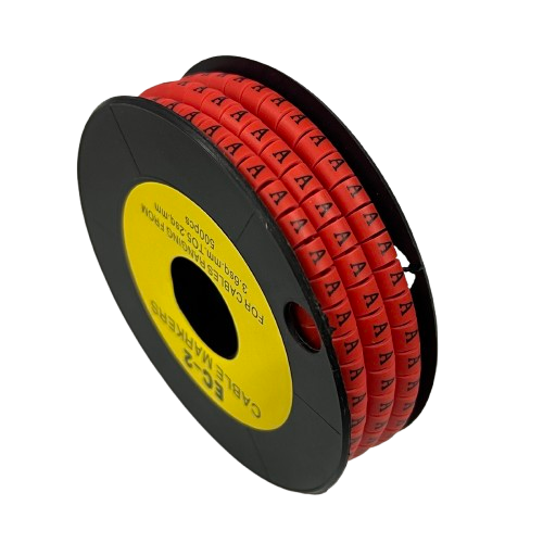 Grippes (A) Cable Marker 3.6mm to 5.2mm 500pcs per Roll Red