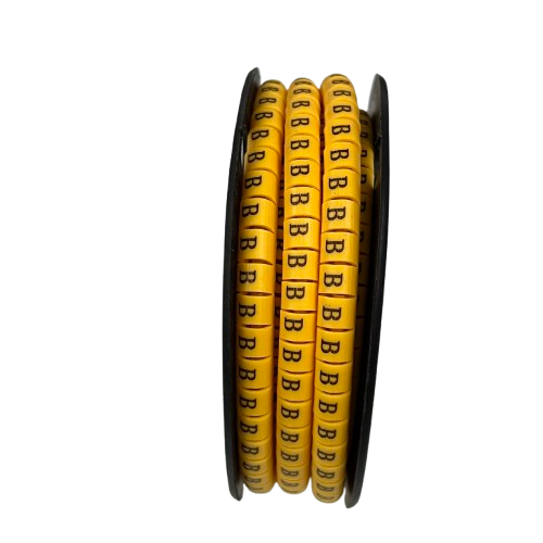 Grippes (B) Cable Marker 3.6mm to 5.2mm Color Yellow 1roll 500pcs) EC-2Y
