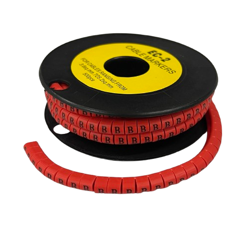 Grippes (B) Cable Marker 3.6mm to 5.2mm 500pcs per Roll Red
