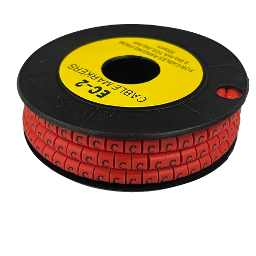 Grippes (C) Cable Marker 3.6mm to 5.2mm 500pcs per Roll Red