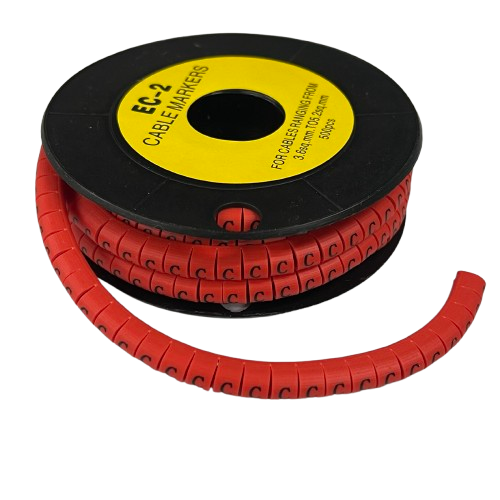 Grippes (C) Cable Marker 3.6mm to 5.2mm 500pcs per Roll Red