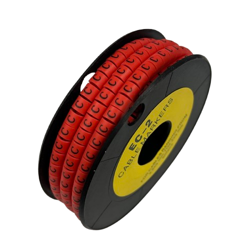 Grippes (C) Cable Marker 3.6mm to 5.2mm 500pcs per Roll Red