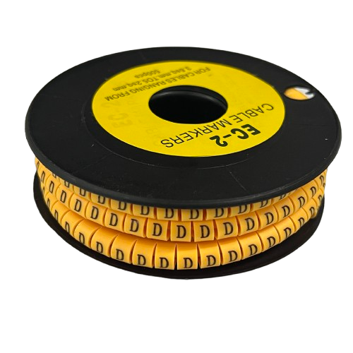 Grippes (D) Cable Marker 3.6mm to 5.2mm Color Yellow 1roll 500pcs) EC-2Y