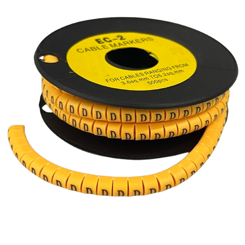 Grippes (D) Cable Marker 3.6mm to 5.2mm Color Yellow 1roll 500pcs) EC-2Y