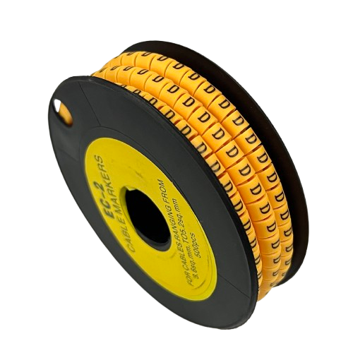 Grippes (D) Cable Marker 3.6mm to 5.2mm Color Yellow 1roll 500pcs) EC-2Y