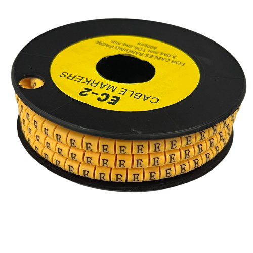Grippes (E) Cable Marker 3.6mm to 5.2mm Color Yellow 1roll 500pcs) EC-2Y
