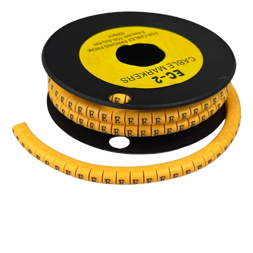 Grippes (E) Cable Marker 3.6mm to 5.2mm Color Yellow 1roll 500pcs) EC-2Y