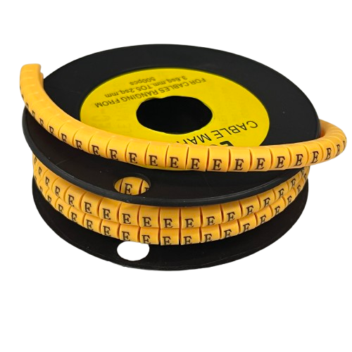 Grippes (E) Cable Marker 3.6mm to 5.2mm Color Yellow 1roll 500pcs) EC-2Y