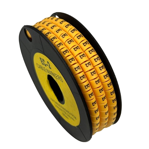 Grippes (E) Cable Marker 3.6mm to 5.2mm Color Yellow 1roll 500pcs) EC-2Y