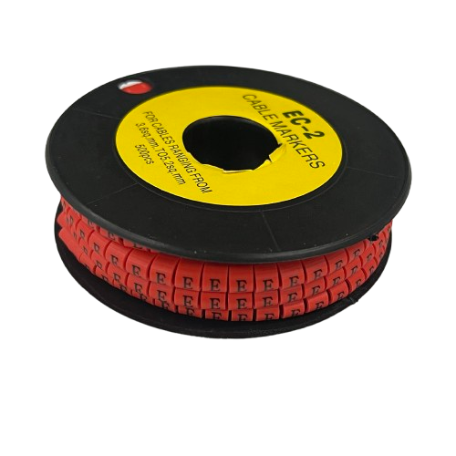 Grippes (E) Cable Marker 3.6mm to 5.2mm 500pcs per Roll Red
