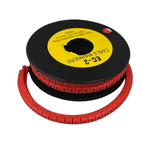 Grippes (E) Cable Marker 3.6mm to 5.2mm 500pcs per Roll Red