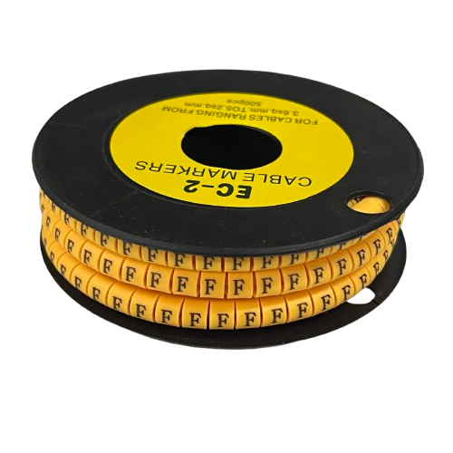Grippes (F) Cable Marker 3.6mm to 5.2mm Color Yellow 1roll 500pcs) EC-2Y
