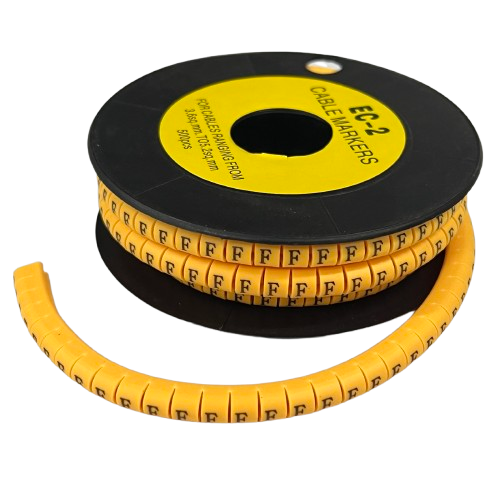 Grippes (F) Cable Marker 3.6mm to 5.2mm Color Yellow 1roll 500pcs) EC-2Y