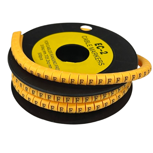 Grippes (F) Cable Marker 3.6mm to 5.2mm Color Yellow 1roll 500pcs) EC-2Y