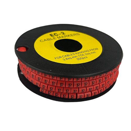 Grippes (F) Cable Marker 3.6mm to 5.2mm 500pcs per Roll Red