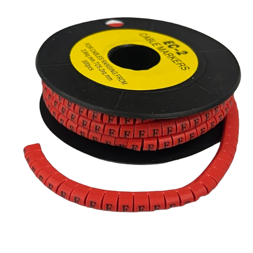 Grippes (F) Cable Marker 3.6mm to 5.2mm 500pcs per Roll Red