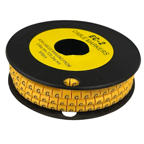 Grippes (G) Cable Marker 3.6mm to 5.2mm Color Yellow 1roll 500pcs) EC-2Y