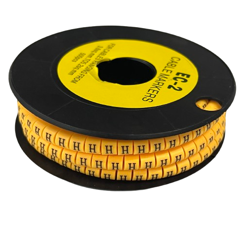 Grippes (H) Cable Marker 3.6mm to 5.2mm Color Yellow 1roll 500pcs) EC-2Y