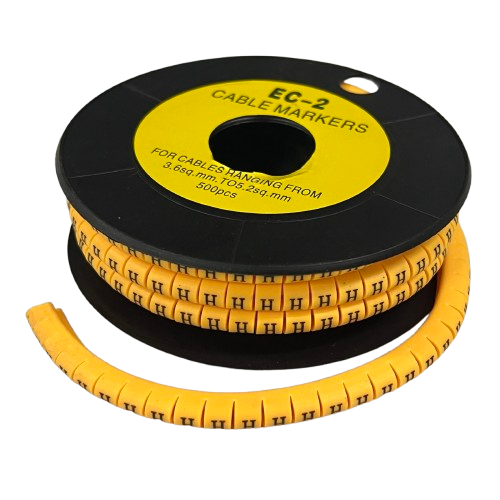 Grippes (H) Cable Marker 3.6mm to 5.2mm Color Yellow 1roll 500pcs) EC-2Y