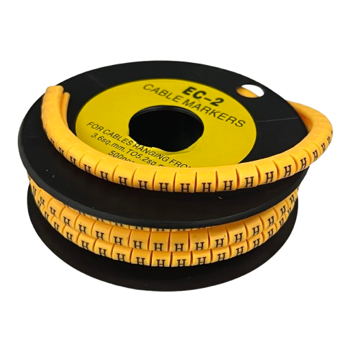 Grippes (H) Cable Marker 3.6mm to 5.2mm Color Yellow 1roll 500pcs) EC-2Y