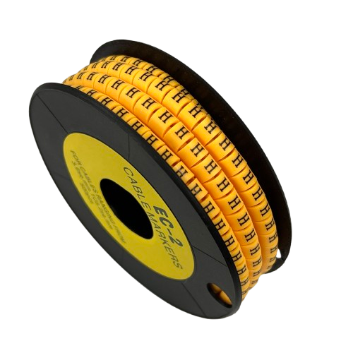 Grippes (H) Cable Marker 3.6mm to 5.2mm Color Yellow 1roll 500pcs) EC-2Y