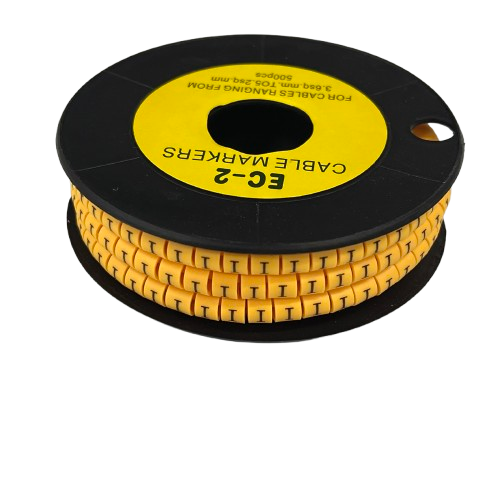 Grippes (I) Cable Marker 3.6mm to 5.2mm Color Yellow 1roll 500pcs) EC-2Y