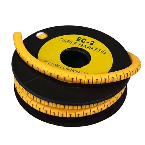 Grippes (I) Cable Marker 3.6mm to 5.2mm Color Yellow 1roll 500pcs) EC-2Y
