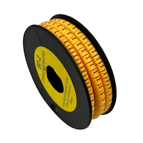 Grippes (I) Cable Marker 3.6mm to 5.2mm Color Yellow 1roll 500pcs) EC-2Y