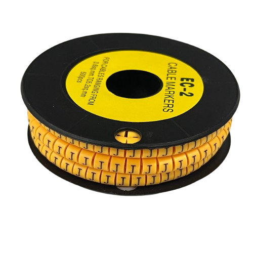 Grippes (J) Cable Marker 3.6mm to 5.2mm Color Yellow 1roll 500pcs) EC-2Y