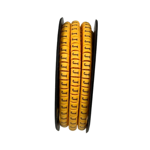Grippes (J) Cable Marker 3.6mm to 5.2mm Color Yellow 1roll 500pcs) EC-2Y