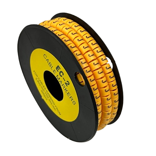 Grippes (J) Cable Marker 3.6mm to 5.2mm Color Yellow 1roll 500pcs) EC-2Y
