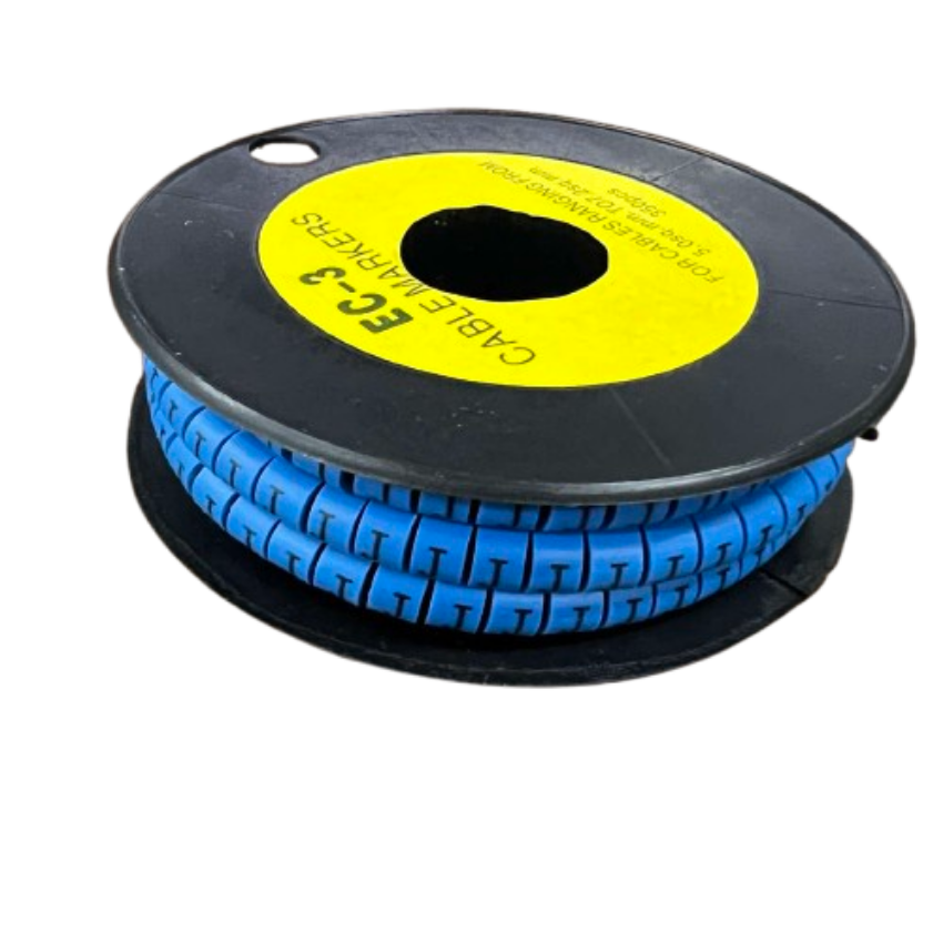 Grippes (J) Cable Marker 5.0mm to 7.2mm (350pcs) Blue Wire Tagging