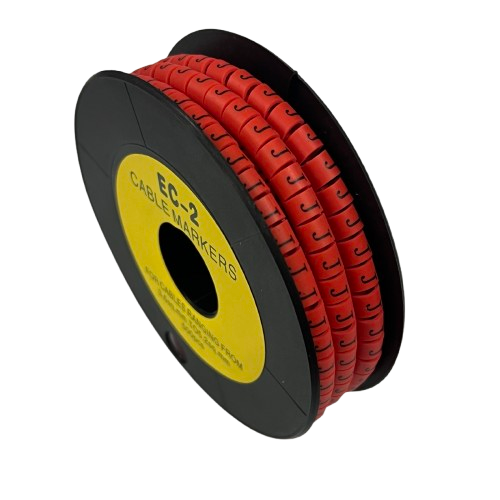 Grippes (J) Cable Marker 3.6mm to 5.2mm 500pcs per Roll Red