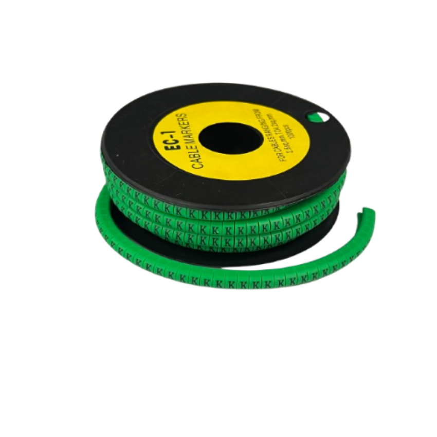 Cable (K) Marker EC-1 Green 2.6mm to 4.2mm 1000pcs 1 Roll EC-1G(K) Wire Tagging