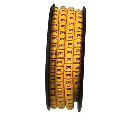 Grippes (K) Cable Marker 3.6mm to 5.2mm Color Yellow 1roll 500pcs) EC-2Y