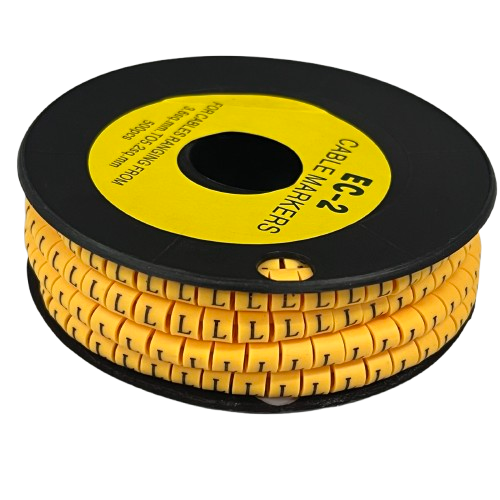 Grippes (L) Cable Marker 3.6mm to 5.2mm Color Yellow 1roll 500pcs) EC-2Y