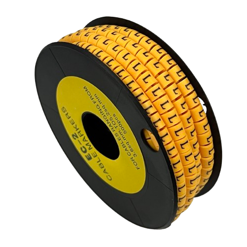 Grippes (L) Cable Marker 3.6mm to 5.2mm Color Yellow 1roll 500pcs) EC-2Y