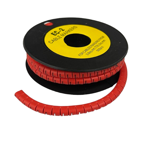 Grippes (L) Cable Marker 3.6mm to 5.2mm 500pcs per Roll Red